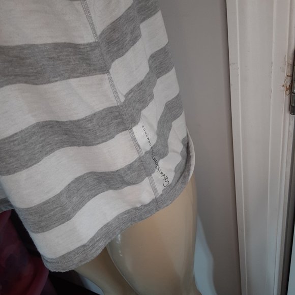 Calvin Klein Performance Gray & White Stripe Women's Sport Tank Top - Picture 4 of 12